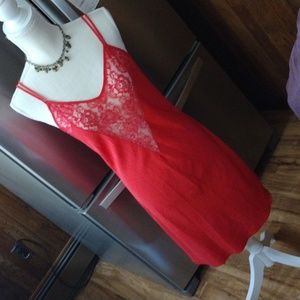 VICTORIA SECRET SEXY RED MIDI NIGHT GOWN SZ LG